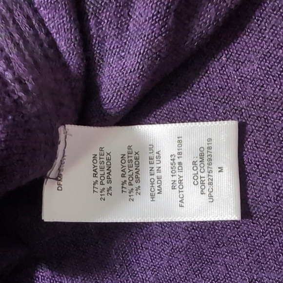 Daisy Fuentes Long Sleeve Tunic Top Basic Shirt Lightweight Sweater Medium - Picture 5 of 5